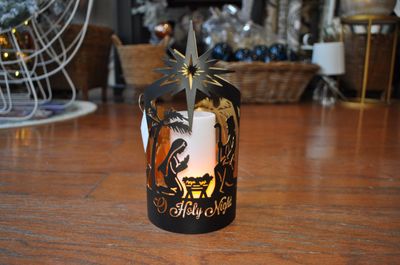 Nativity Cutout Candle Holder