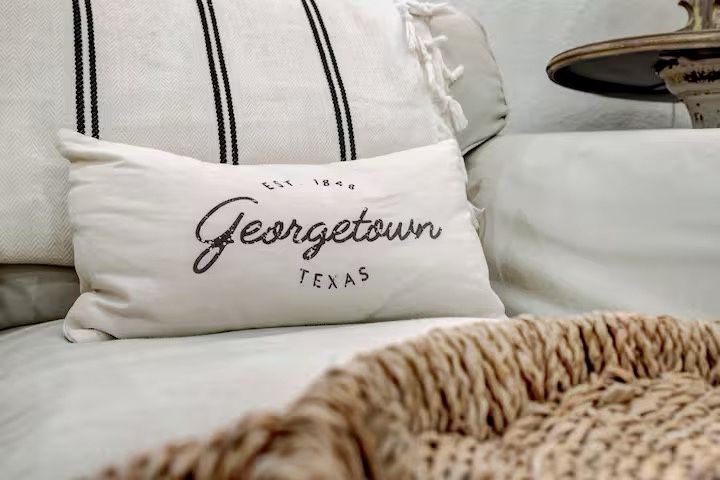 Vintage Script Georgetown, TX Pillow Rectangle