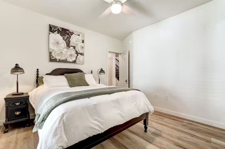 White and Black Framed Gardenias Hand-Painted Wall Art