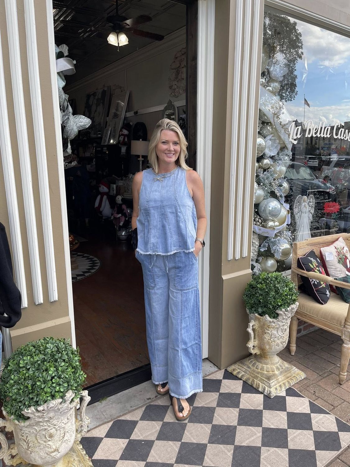 Denim Flare Top