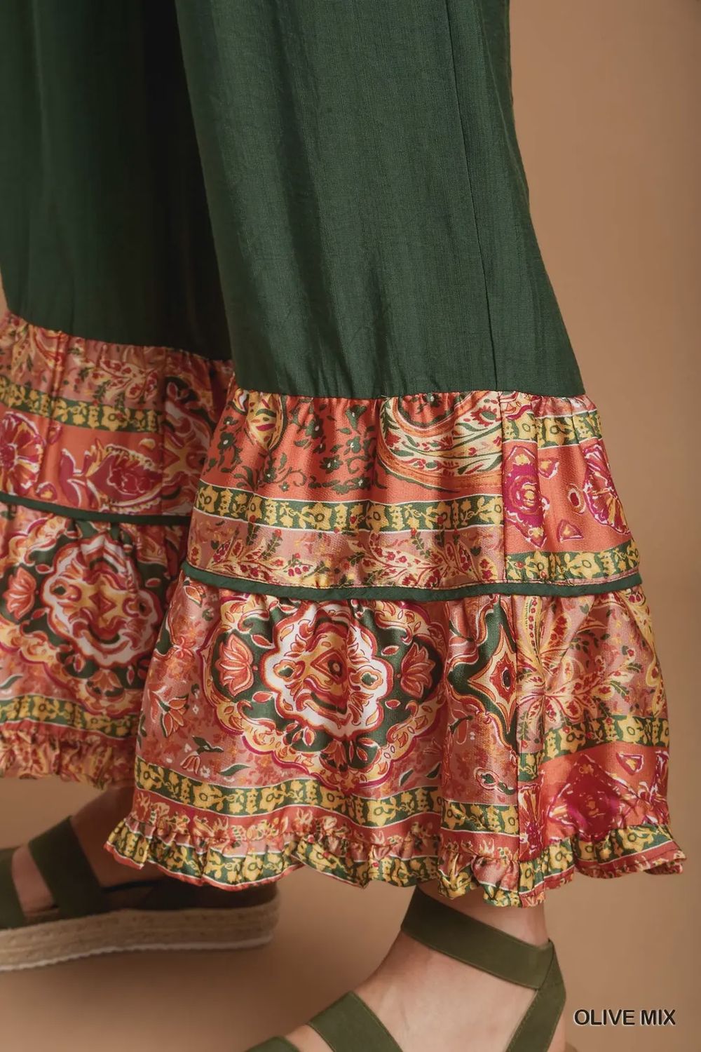 Boho Flare Paisley Hem Pant