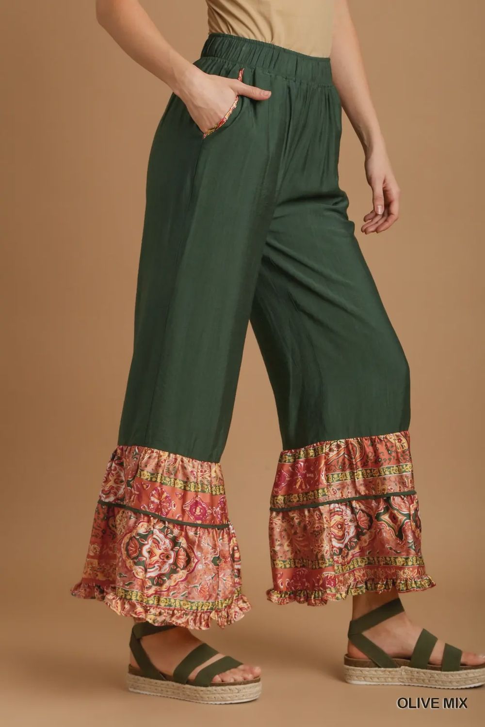 Boho Flare Paisley Hem Pant
