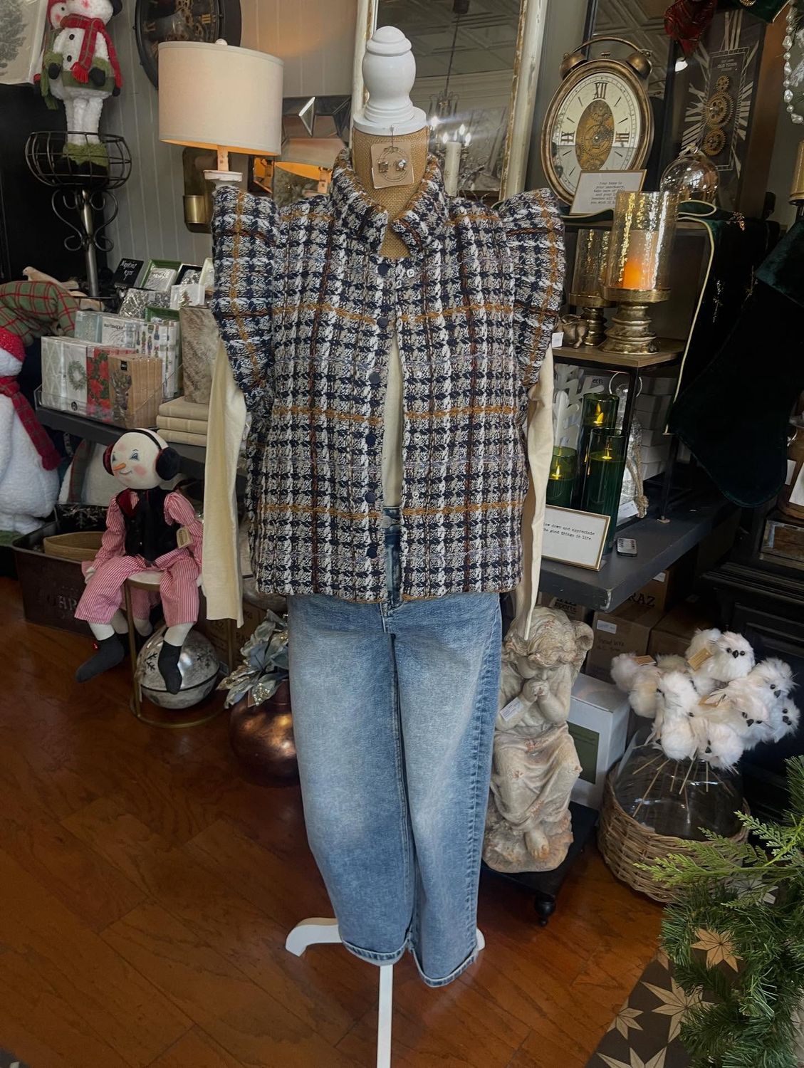 Plaid Tweed Vest