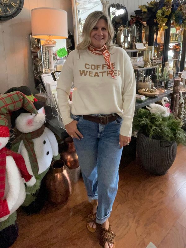 Ivory Coffee Weather Sweater