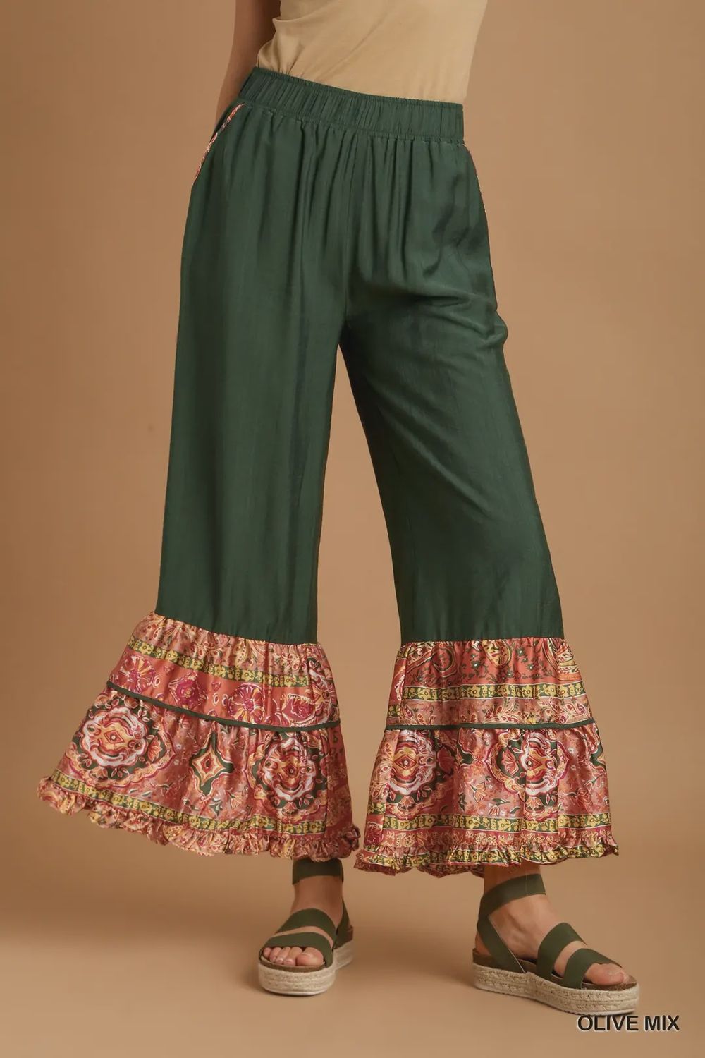 Boho Flare Paisley Hem Pant