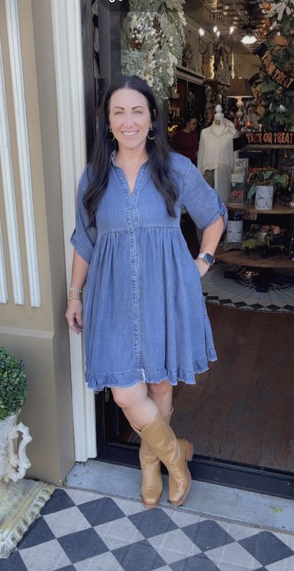 Chambray Flowy Dress