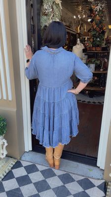 Chambray Flowy Dress