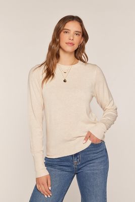 Oatmeal Soft Touch Long Sleeve Sweater