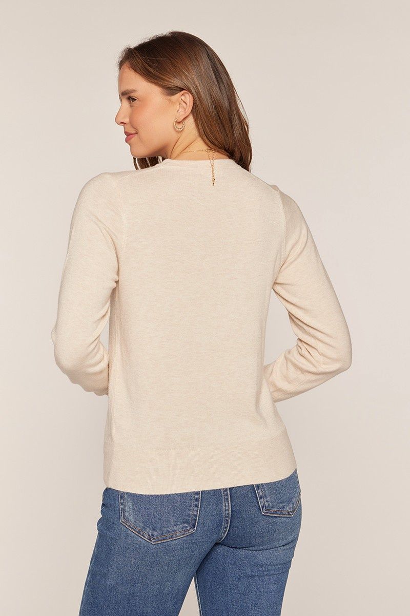 Oatmeal Soft Touch Long Sleeve Sweater