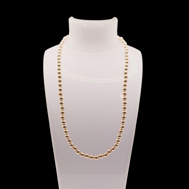 6MM Gold Beaded 16&quot; Necklace