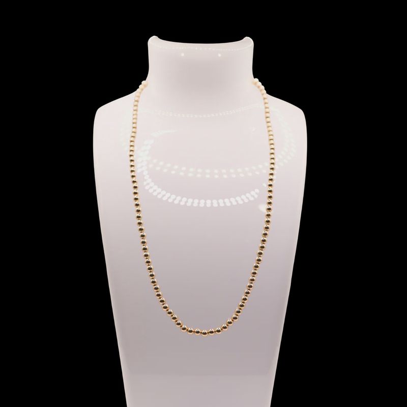 4MM Gold Beaded 16&quot; Necklace