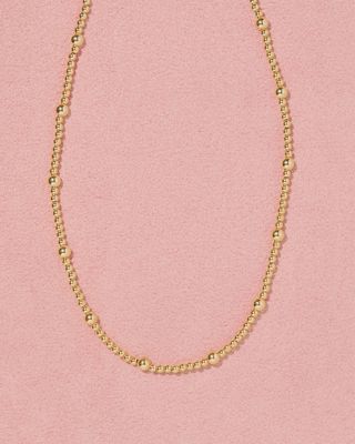 Olive Beaded Gold 18&quot; Necklace