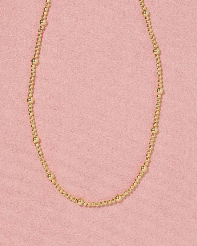 Olive Beaded Gold 18&quot; Necklace