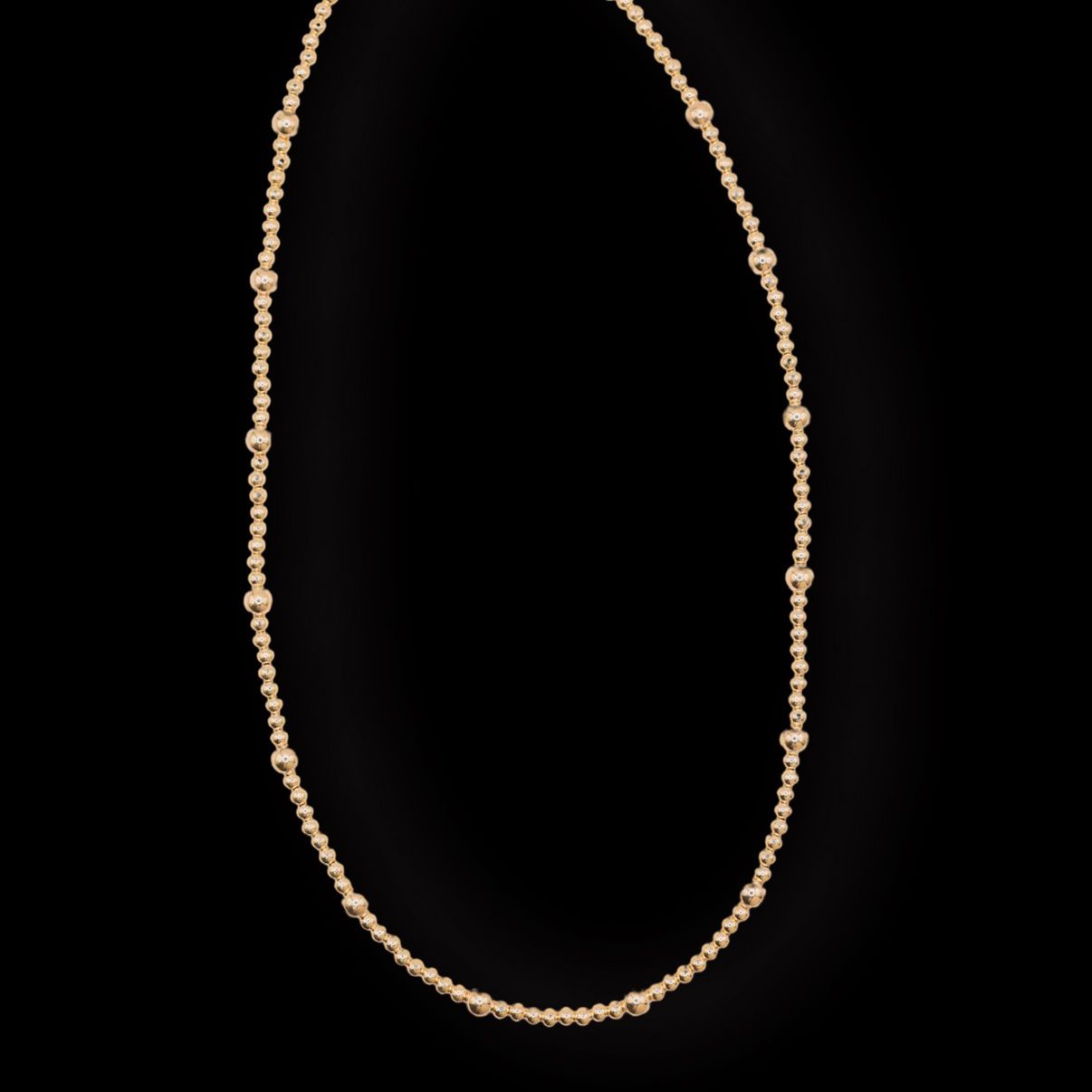 Olive Beaded Gold 16" Necklace