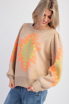 Geo Pattern Knit Sweater