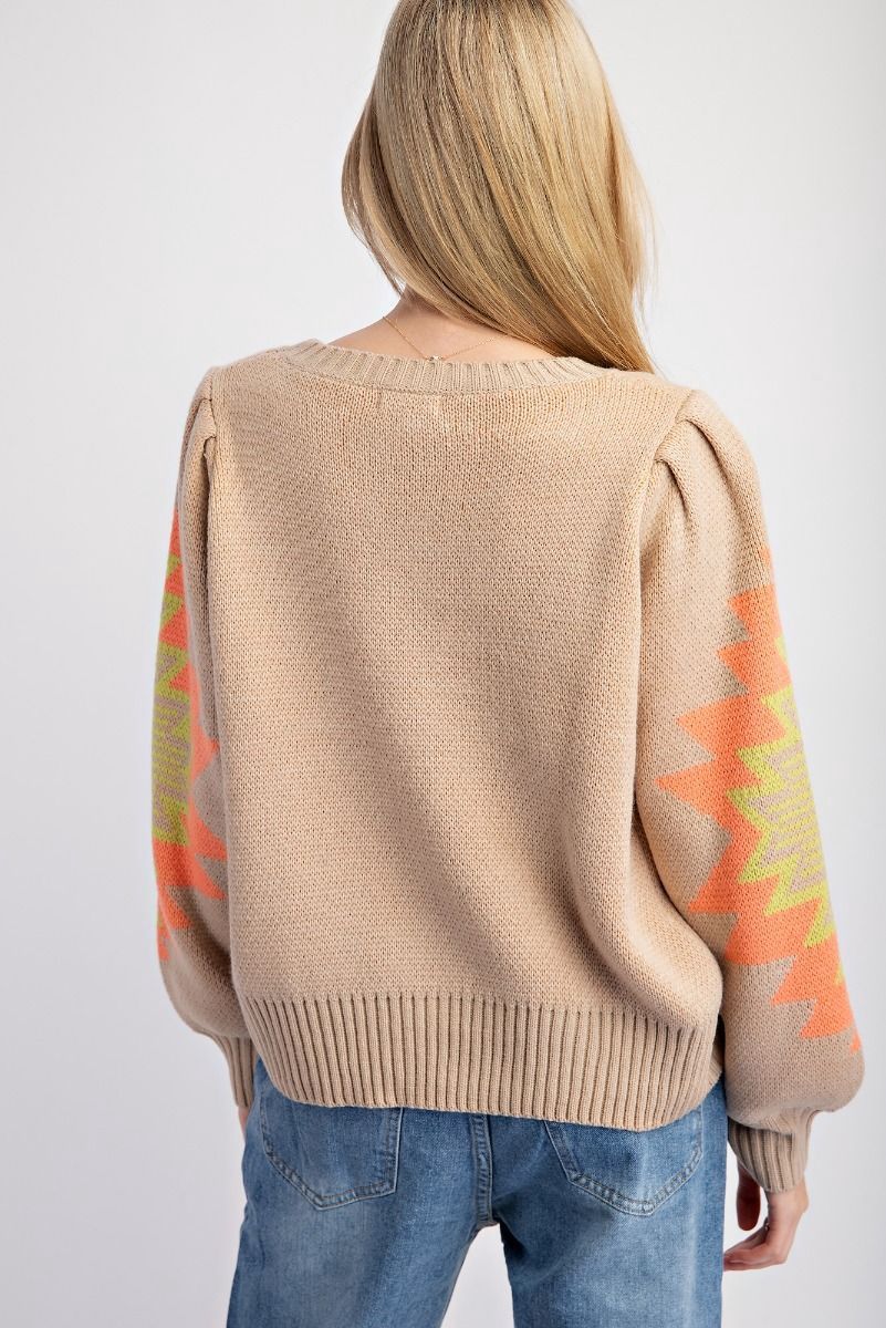 Geo Pattern Knit Sweater