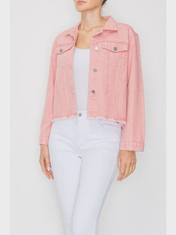 Raspberry Sparkle Denim Jacket