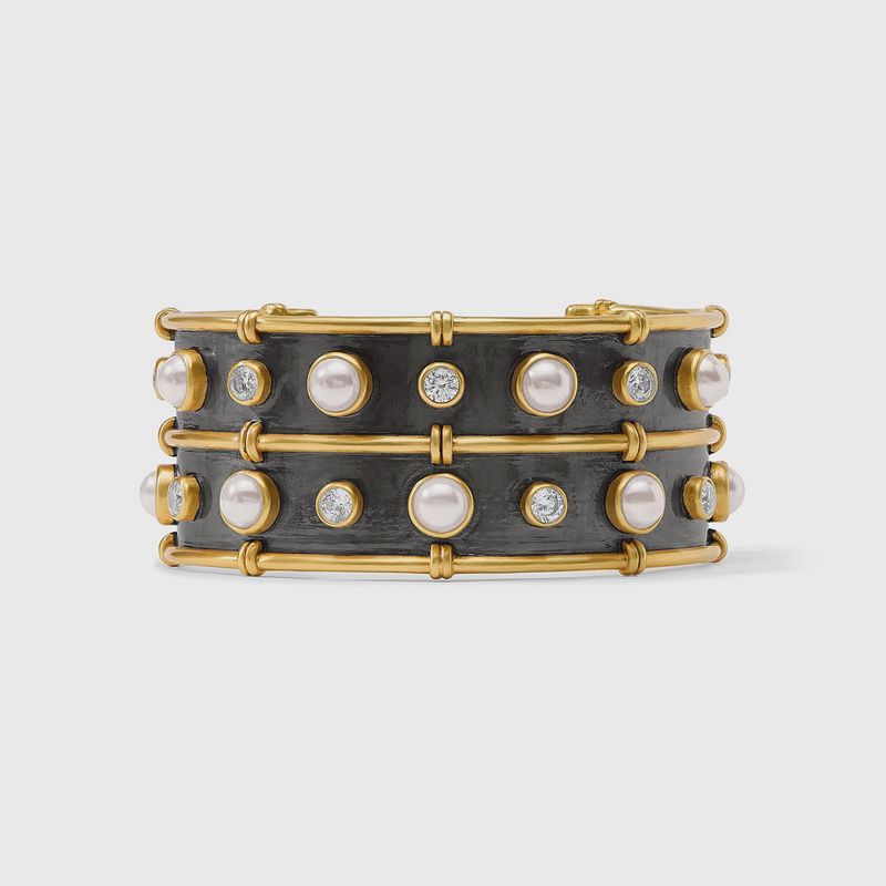 Tribeca Cuff Bracelet Pearl &amp; Mixed Metals