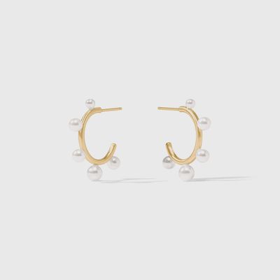 Hydra Stone Pearl Hoop Earring