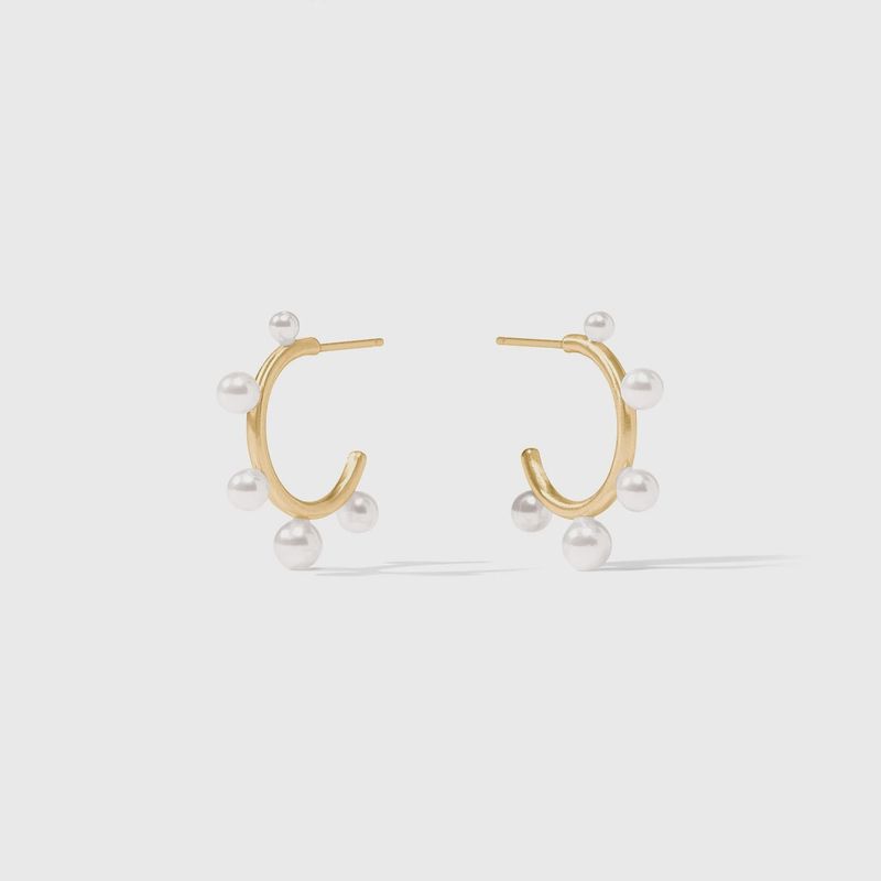 Hydra Stone Pearl Hoop Earring