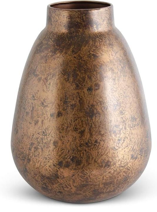 16" Copper Distressed Metal Vase
