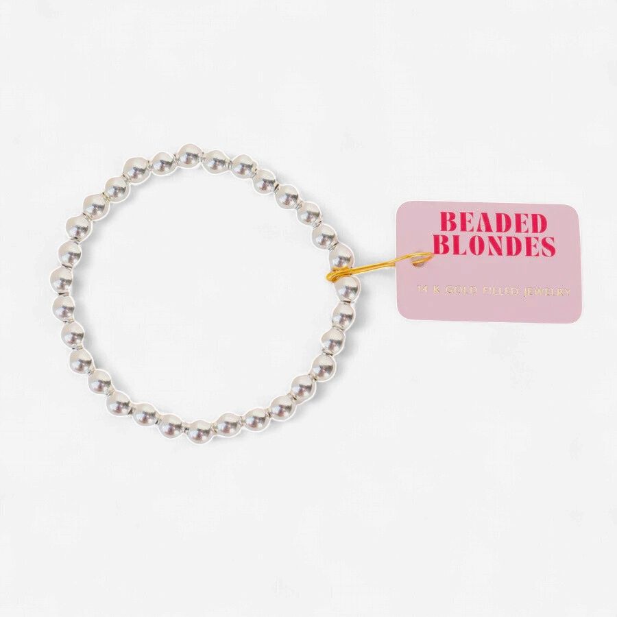 Beaded Blondes 6mm Silver Beaded Bracelet
