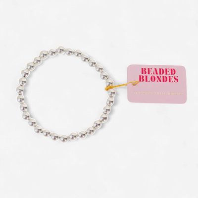 Beaded Blondes 6mm Silver Beaded Bracelet