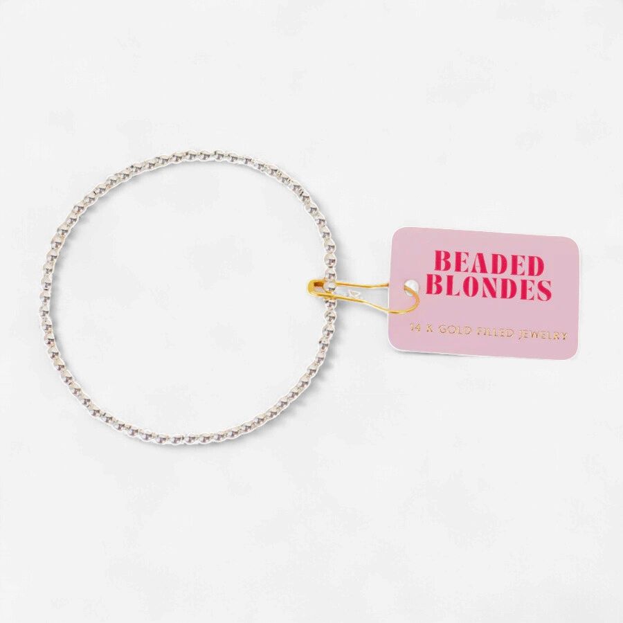 3MM Silver Beaded Bracelet