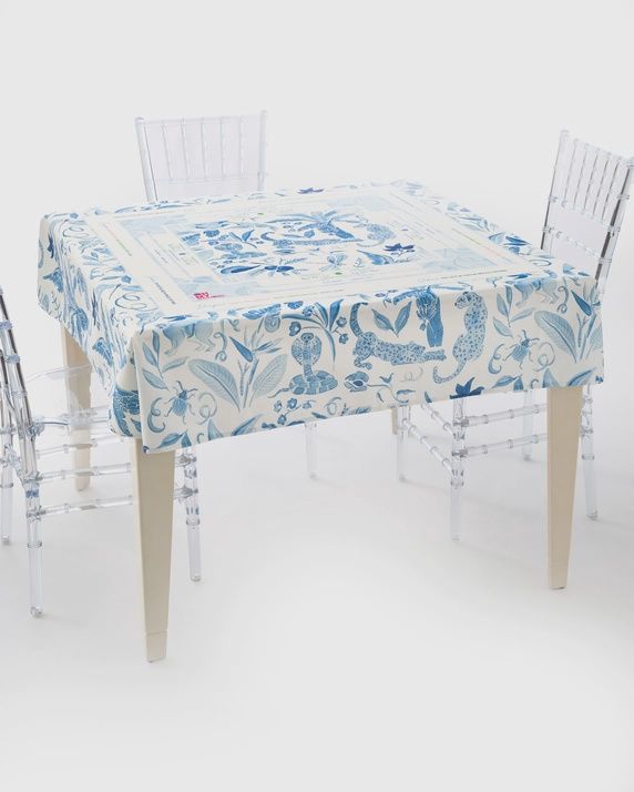 Mahjong Tablecloth, Colour: Amazon Blue