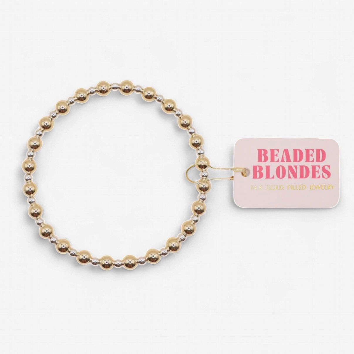 Beaded Blondes Katy in Gold w. Silver Bracelet