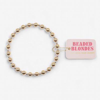 Beaded Blondes Katy in Gold w. Silver Bracelet