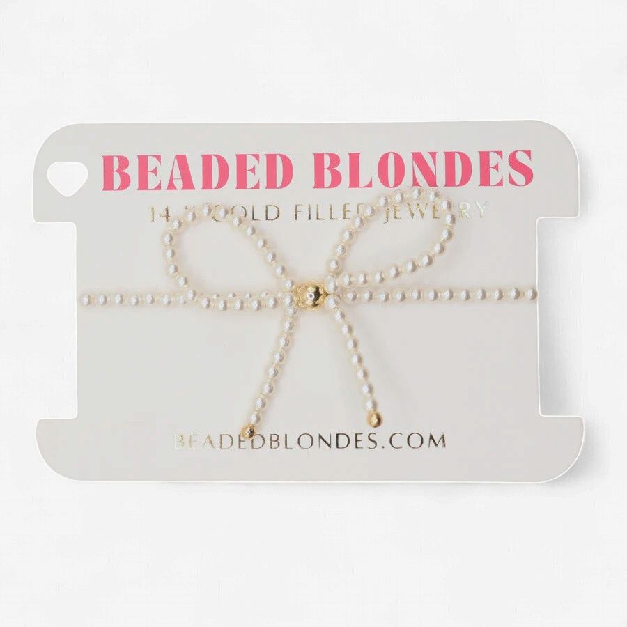Pearl Bow Bracelet, Size: Standard 6.25