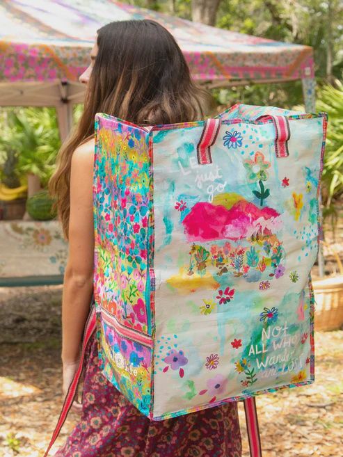 XL Backpack Tote Bag- Let's Just Go