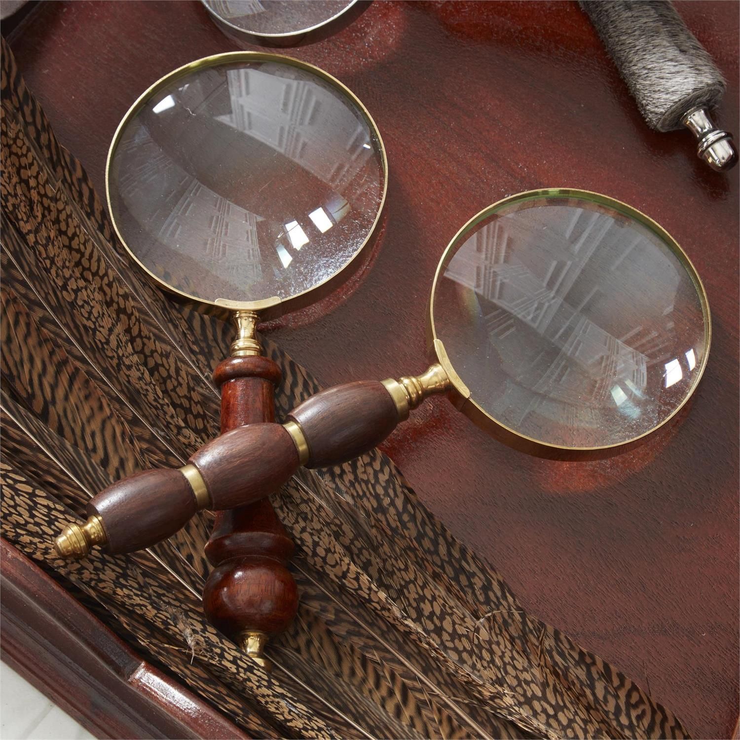 Brass &amp; Wooden Magnifying Glass