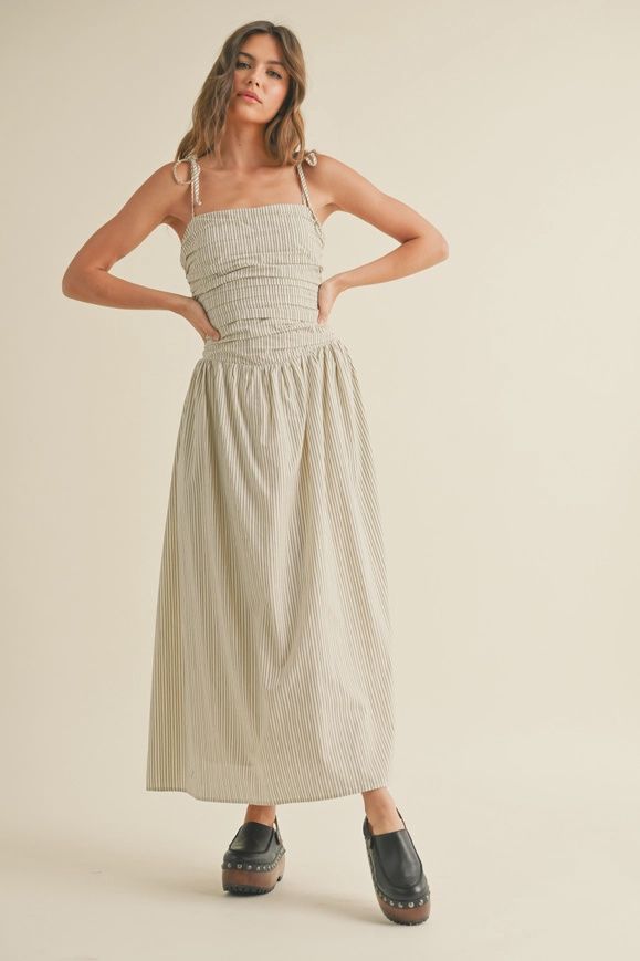 Striped Woven Dress, Size: Small
