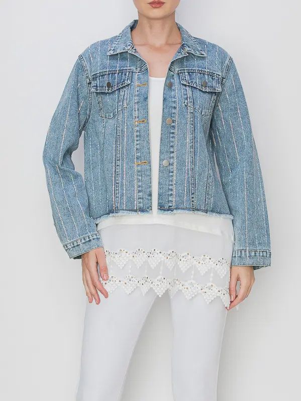 Sparkle Denim Jacket, Size: Small