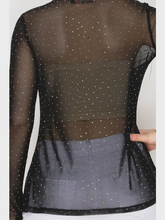Sparkle MeshTop, Colour: Black, Size: Small