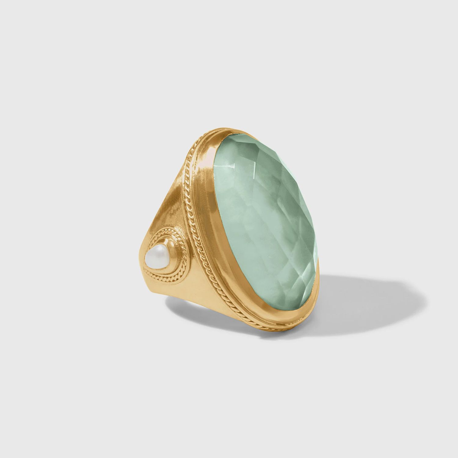 Cannes Statement Ring Iridescent Aquamarine Blue, Size: Size 7