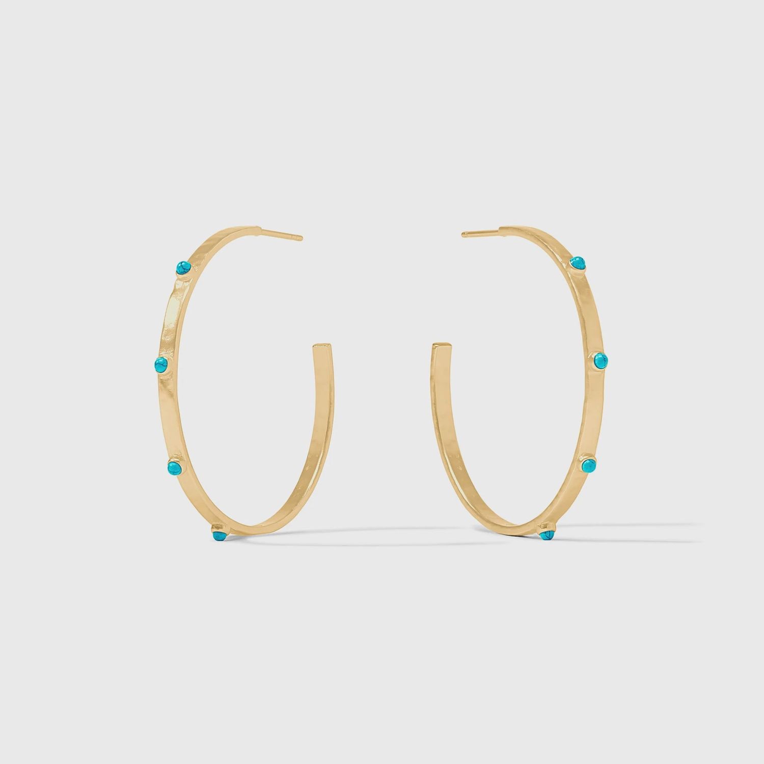 Crescent Stone Hoop Turquoise