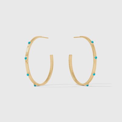 Crescent Stone Hoop Turquoise