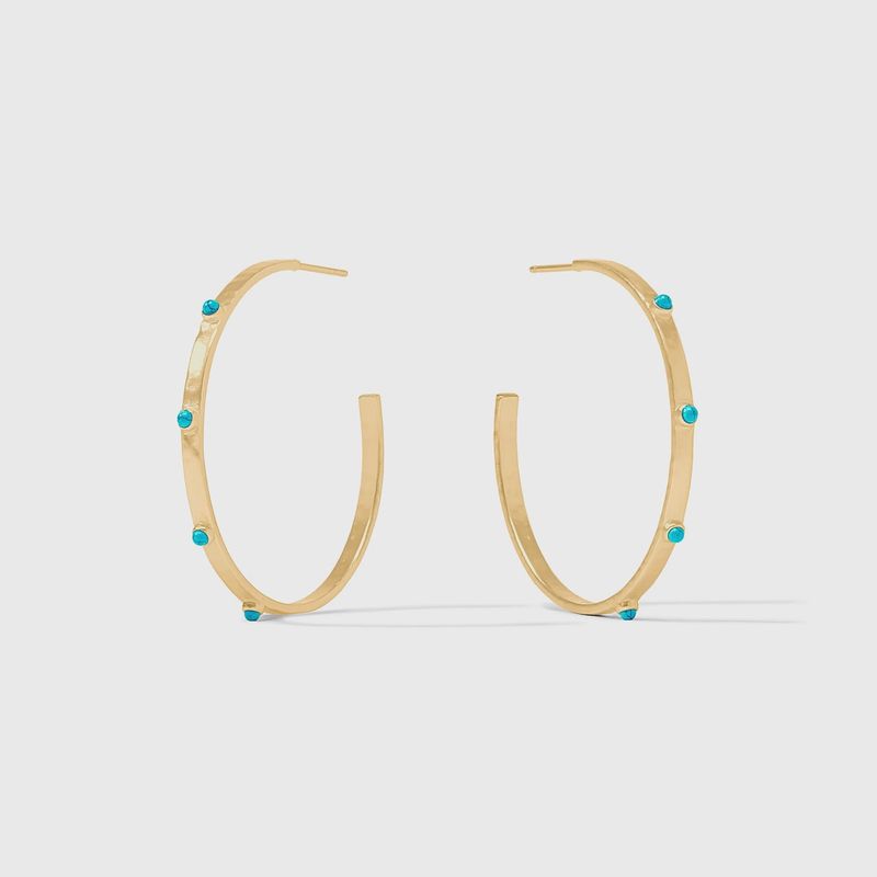 Crescent Stone Hoop Turquoise