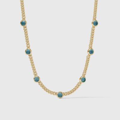 Dolce Delicate Station Necklace- Montana Blue