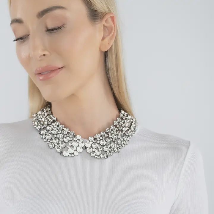 Diana Collar Necklace, Color: Crystal