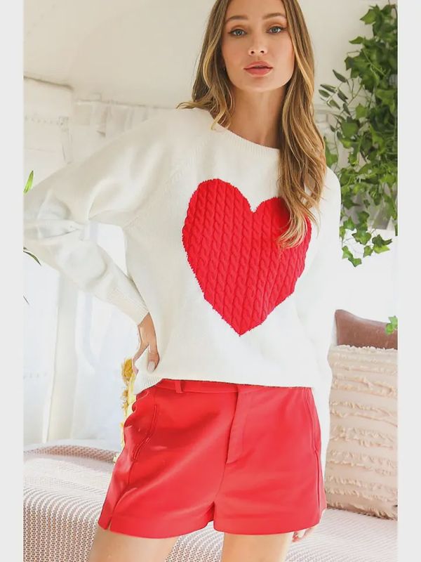 Cable Heart Sweater