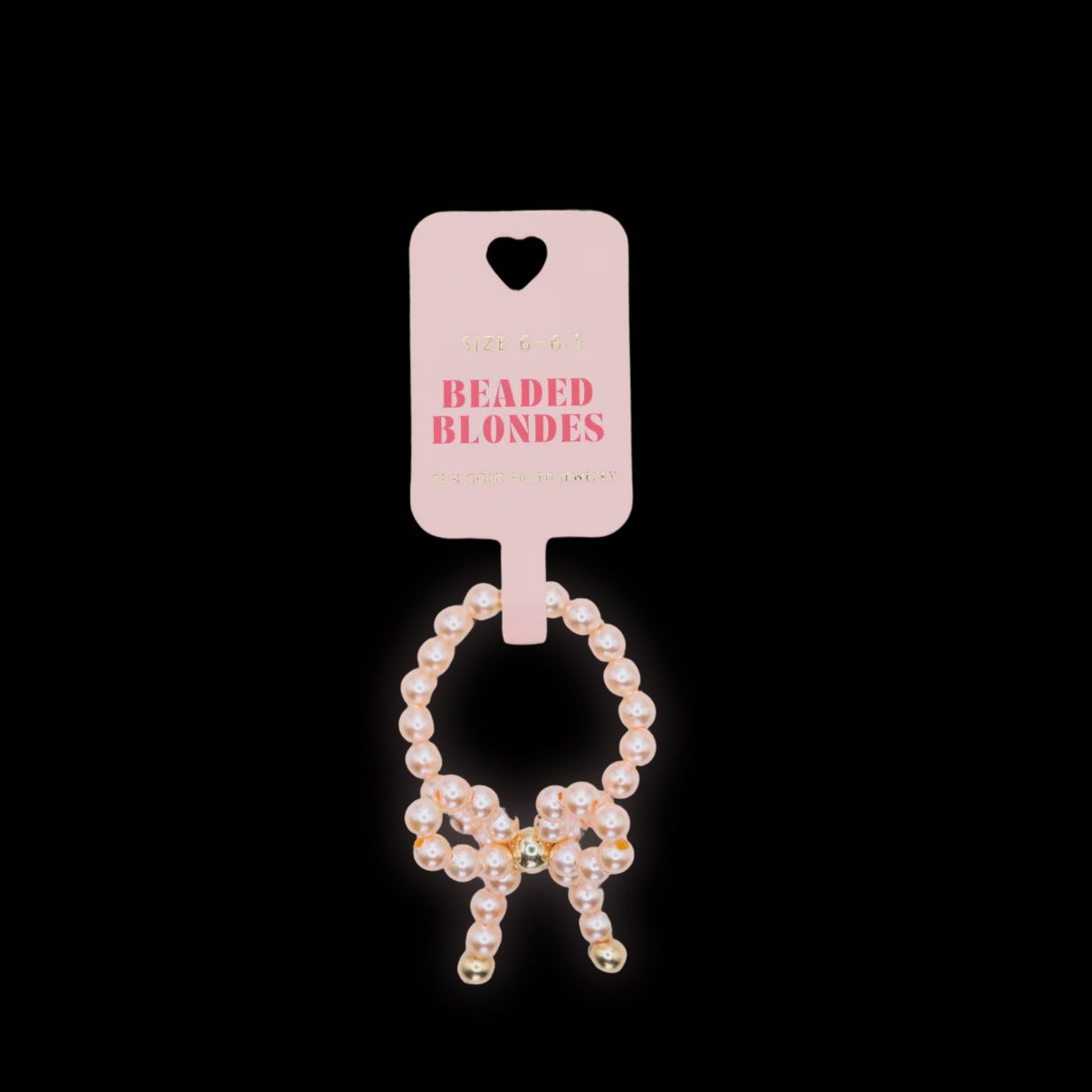 Champagne Pearl Bow Ring, Size: 7/8
