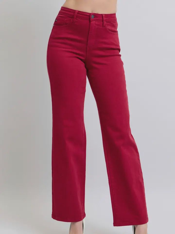 Heart High Waist Straight Jeans