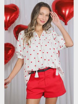 Tie Tassel Heart Top