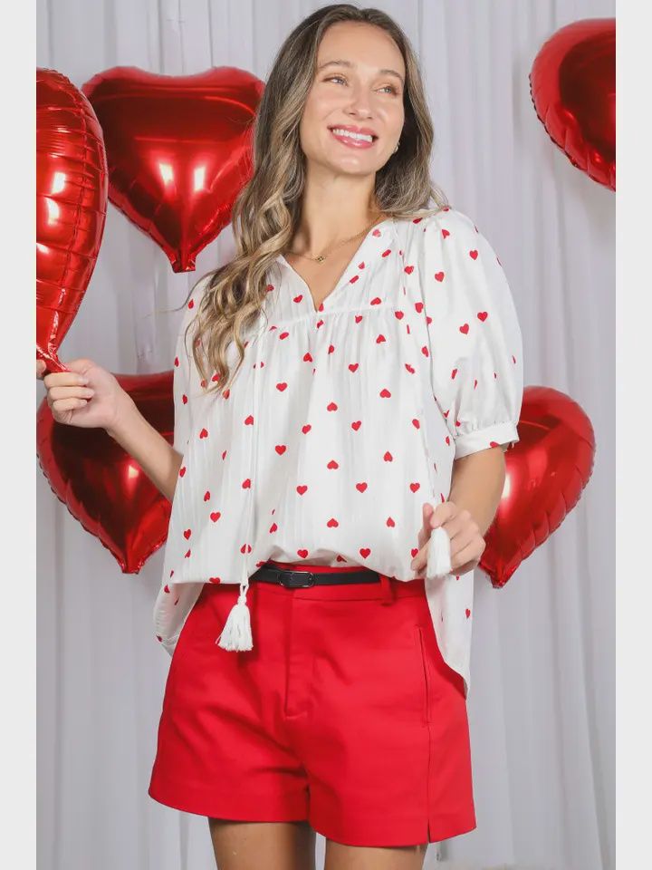 Tie Tassel Heart Top, Size: Small
