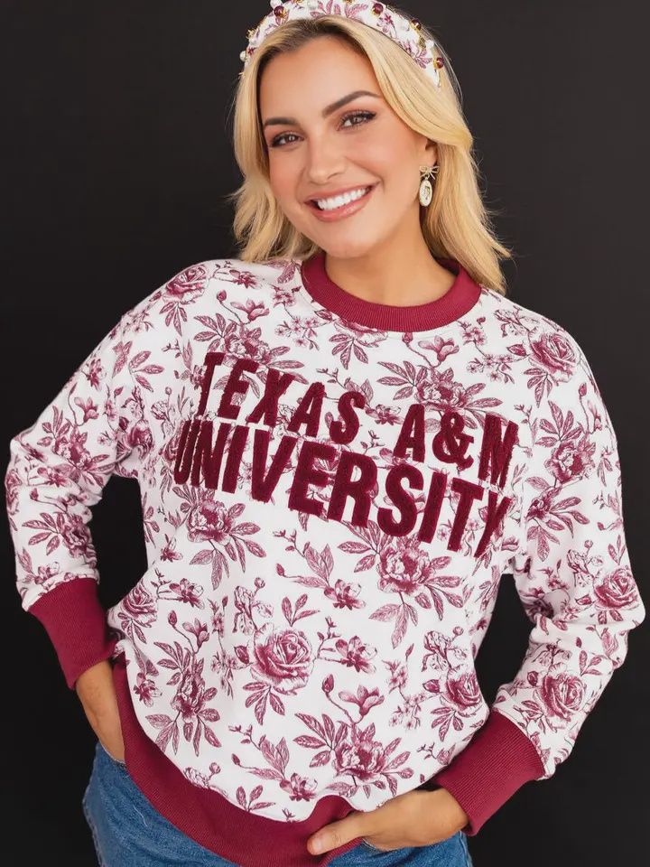 A&amp;M Floral Toile Sweatshirt