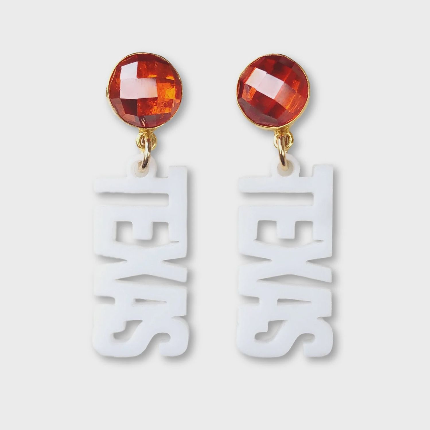 Mini White TEXAS Earrings